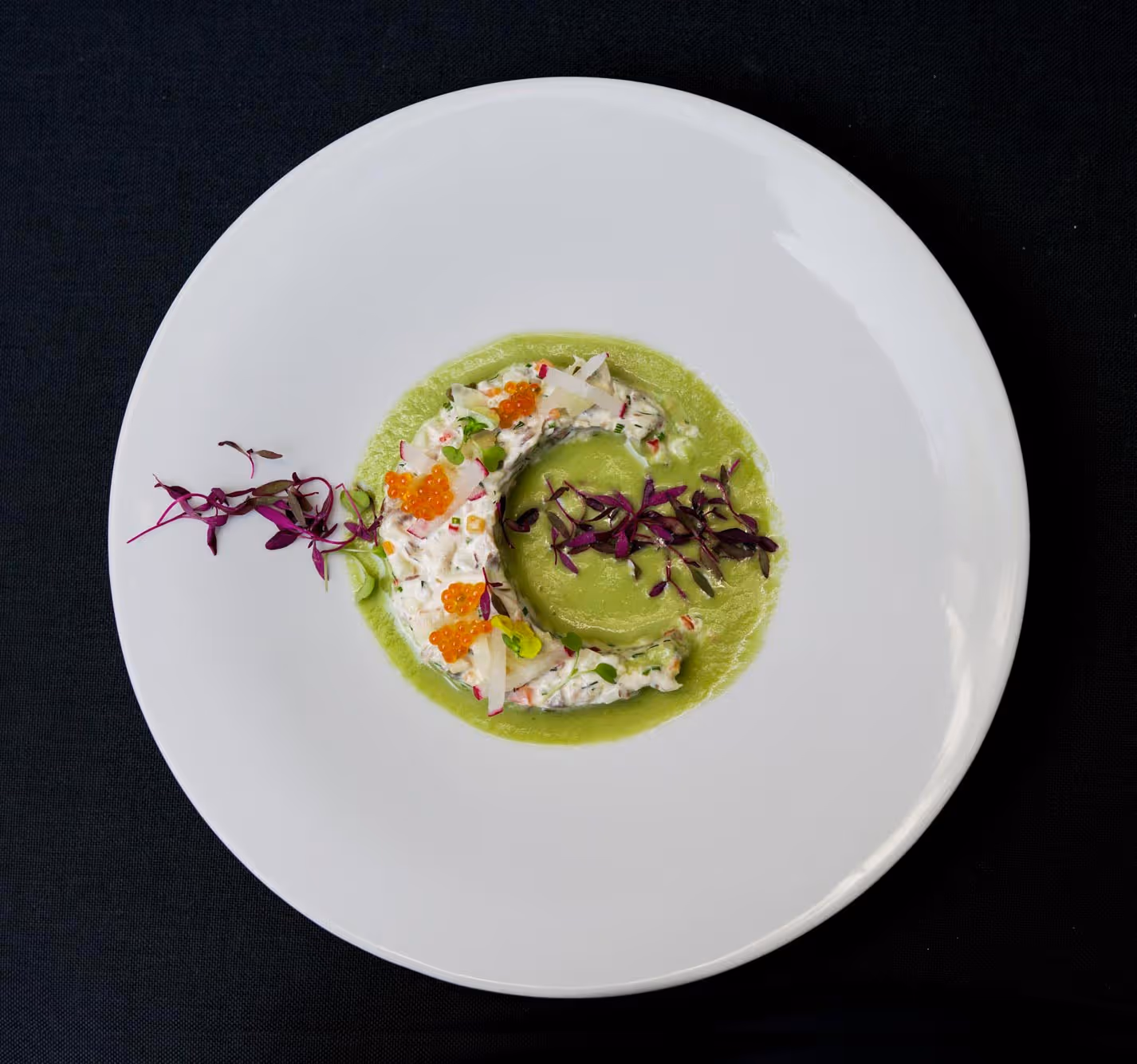 Tuna tartare with ponzu dressing and crispy onion