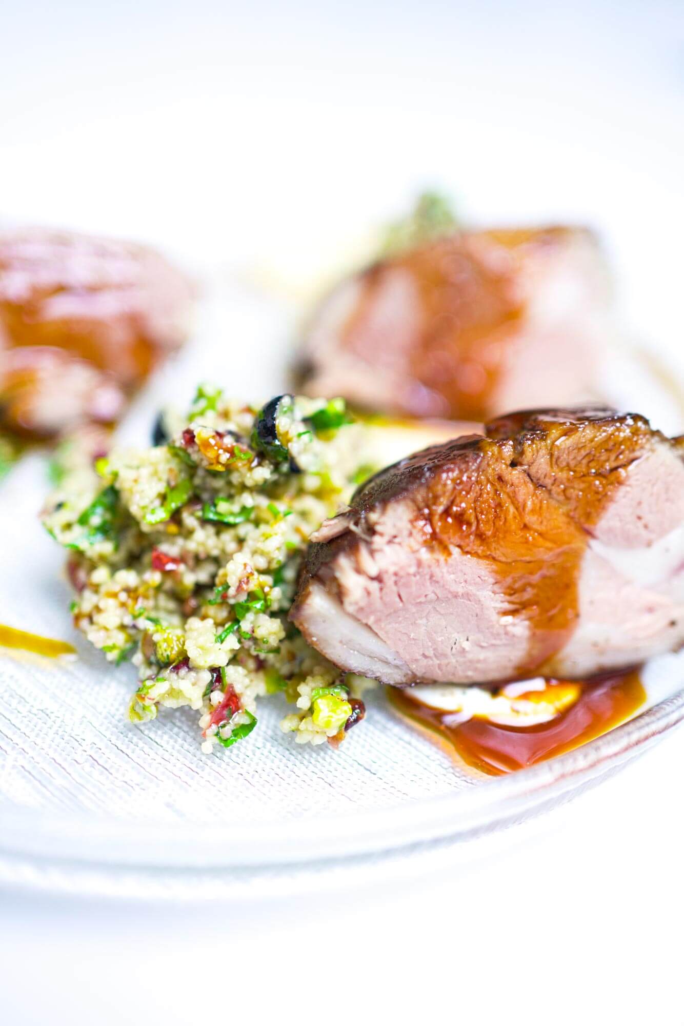 Braised lamb picanha with lemon with aromatic Couscous